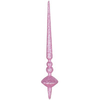 Vickerman 538647-12" Pink Glitter Cupola Finial Christmas Tree Ornament (3 pack) (M183379G)