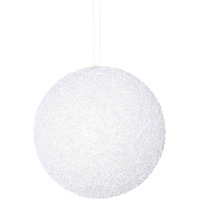 Vickerman 532232-6" White Beaded Ball Christmas Tree Ornament (4 pack) (N185811D)