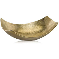 Modern Day Accents 3534 Cucha Small Scoop Gold Bowl, Shiny, Aluminum, Tabletop, Accent Piece, Centerpiece, Fruit Bowl, Fruit Holder, Potpourri Bowl Home Office or Room Decor 13" L x 7.5" W x 4.5" H