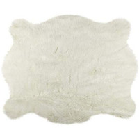 HomeRoots Decor 63-inch x 90-inch Off White, Polar Bear Faux Hide - Area Rug