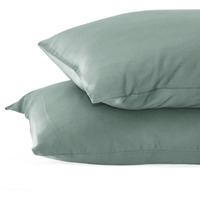 Cariloha Resort 2-Piece Sateen Pillowcase Set | Ocean Mist | King | Breathable and Cooling Pillowcases for Hot Sleepers