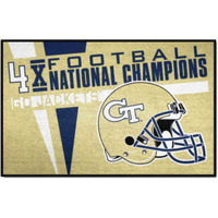 FANMATS 25935 NCAA - Georgia Tech Yellow Jackets Dynasty Starter Mat Accent Rug - 19in. x 30in. | Sports Fan Home Decor Rug and Tailgating Mat