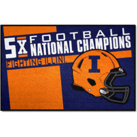 FANMATS 25936 NCAA - Illinois Illini Dynasty Starter Mat Accent Rug - 19in. x 30in. | Sports Fan Home Decor Rug and Tailgating Mat