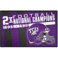 FANMATS 25948 NCAA - TCU Horned Frogs Dynasty Starter Mat Accent Rug - 19in. x 30in. | Sports Fan Home Decor Rug and Tailgating Mat