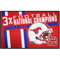 FANMATS 25945 NCAA - SMU Mustangs Dynasty Starter Mat Accent Rug - 19in. x 30in. | Sports Fan Home Decor Rug and Tailgating Mat