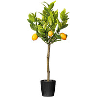 Vickerman Everyday 3' Tall Artificial Potted Lemon Tree with 4 Lemons - Premium Lifelike Faux Plant for Home or Office Decor - Maintenance Free Lemon Tree