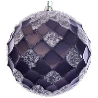 Vickerman 618868-4.75" Chocolate Net Beaded Ball Christmas Tree Ornament (3 pack) (MC190575D)