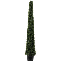 Vickerman Everyday Artificial Boxwood Topiary Cone 6' Tall - UV Resistant Indoor Outdoor - Potted Natural Green - Faux Tree Decoration for Home Patio Entryway