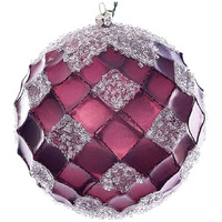 Vickerman 618844-4.75" Burgundy Net Beaded Ball Christmas Tree Ornament (3 pack) (MC190565D)