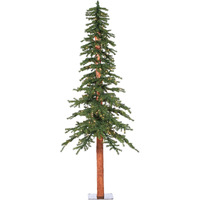 Vickerman 9' Natural Alpine Artificial Christmas Tree, Warm White LED Lights - Faux Christmas Tree - Seasonal Indoor Home Decor