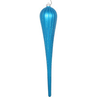 Vickerman 15.75" Turquoise Matte Glitter Drop Christmas Ornament, Pack of 2