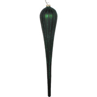 Vickerman 15.75" Emerald Matte Glitter Drop Christmas Ornament, Pack of 2