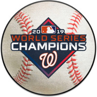 FANMATS 22302 Washington Nationals Baseball Shaped Accent Rug - 27in. Diameter - 2019 World Series Champions