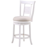 American Woodcrafters Grove White Solid Wood 360-degree Swivel Counter Bar Stool