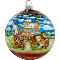 Limited Edition, Oversized Noahs Ark Ball Glass Ornament, Inspirational & Guardian Angels Decor - 73859 by G.DeBrekht