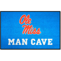 FANMATS 27222 NCAA - Ole Miss Rebels Man Cave Starter Mat Accent Rug - 19in. x 30in. | Sports Fan Home Decor Rug and Tailgating Mat - Light Blue