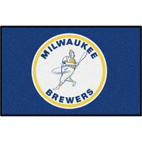 FANMATS 2020 MLB - Milwaukee Brewers Retro Collection Rug - 19in. x 30in. - (1970) | Sports Fan Home Decor Rug and Tailgating Mat