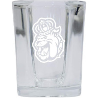 James Madison Dukes 2 Ounce Square Shot Glass laser etched logo Design 2-Pack