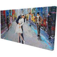 Begin Couple Kissing ON The Street - Print on Canvas Edition