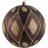 Vickerman 573594-6" Chocolate Matte Glitter Diamond Christmas Christmas Tree Ornament (3 Pack) (N188275D)