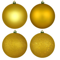 Vickerman 661192-4" Medallion 4-Finish Ball Christmas Christmas Tree Ornament (12 Pack) (N591046A)