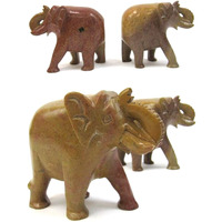 INDIA OVERSEAS TRADING CORP Soapstone Elephant Book Ends, 4"