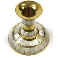 INDIA OVERSEAS TRADING CORP Candle Holder Flat, Mother of Pearl