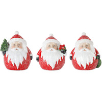 Contemporary Home Living Set of 12 Red and White Assorted Santa Christmas Tabletop Figurines, 5"