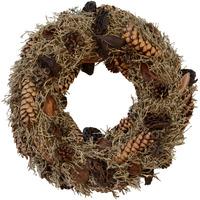 Vickerman Natural Mixed Wreath 20", Real Preserved Foliage Decor for Home or Everyday Accents, Indoor Use Only