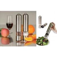 You and Me Salt or Pepper Mills With Electric Dispenser In Stainless Steel