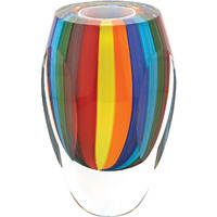 Badash Rimini Murano Style Art Glass Rainbow 6" Vase (J518)