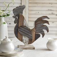 CTW 530420 Reclaimed Wood Rooster, 13.25-inch Height