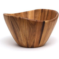 BakeBetter Lipper International Acacia Large Wave Bowl with Servers