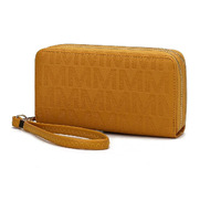 MKF Collection by Mia K. MKF-PU7770MS Lisbette Embossed M Signature Wallet, Mustard