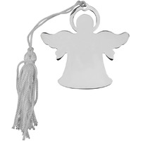 Surprise Angel Ornament with White Tassel44; Nickel Plated