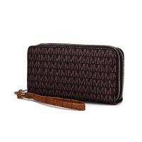 MKF Collection by Mia K. MKF-UM5570BR Noemy M Signature Wallet & Wristlet, Brown