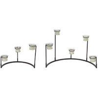 Melrose International Modern Home Decoration Multi-Level Votive Candle Holder Stand (Set of 4) 12" H, 8.25" H Metal/Glass