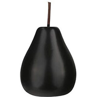 SmartGifts Porcelain Pear Figurine with Stem44; Matte Black - Large