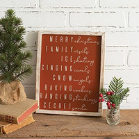 CTW Collection 510442 Christmas Words Wall Plaque