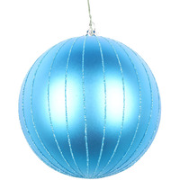 Vickerman 5" Turquoise Matte Glitter Ball Christmas Ornament. Includes 4 Pieces per Bag.