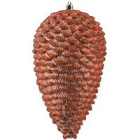 Vickerman 10" Coral Matte Glitter Pinecone Christmas Ornament. Includes 2 Pieces per Pack.