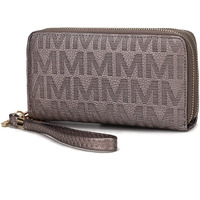 MKF Collection by Mia K. MKF-PU7770PW Lisbette Embossed M Signature Wallet, Pewter, Multicoloured