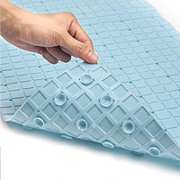 HomeRoots PVC Pale Blue Keyboard Tile Bathtub Mat