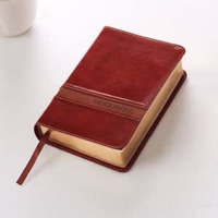 KJV Compact Print Bible Lux Leather Cover, Brown