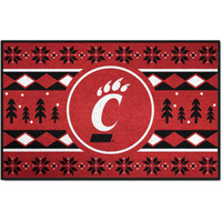 FANMATS 32991 NCAA - University of Cincinnati Holiday Sweater Starter Mat Accent Rug - 19in. x 30in.| Sports Fan Home Decor Rug and Tailgating Mat