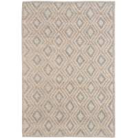 HomeRoots Natural/Grey PET Yarn 9 x 13 Tan Gray Diamond Lattice Modern Area Rug