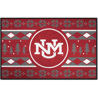 FANMATS 33841 NCAA - New Mexico Holiday Sweater Starter Mat Accent Rug - 19in. x 30in.| Sports Fan Home Decor Rug and Tailgating Mat