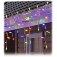 V44536-88S Staylit Icicle 100-Light Set, Multi LED, White Wire - Quantity 12