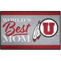 FANMATS 34590 NCAA - Utah Utes World's Best Mom Starter Mat Accent Rug - 19in. x 30in.| Sports Fan Home Decor Rug and Tailgating Mat