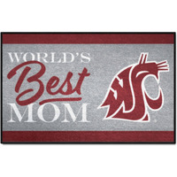 FANMATS 34596 NCAA - Washington State Cougars World's Best Mom Starter Mat Accent Rug - 19in. x 30in.| Sports Fan Home Decor Rug and Tailgating Mat